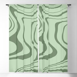 Green Liquid Swirl  Blackout Curtain