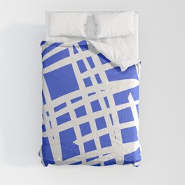 I Love You To Pieces - Bright Blue White Minimalist Abstract Comforter