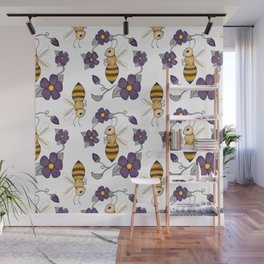 Bee Blossoms Wall Mural