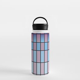 Blue and Pink Grid Fade Water Bottle