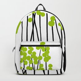 Hello Spring! Green/Black Retro Plants on White #decor #society6 #buyart Backpack