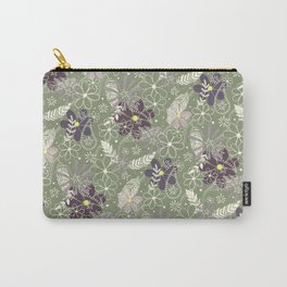 plum purple sage doodle feathers and flowers Carry-All Pouch
