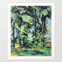 Tall trees, Jas de Bouffan by Paul Cezanne Art Print | Jasdebouffan, Modernart, Tree, Lesgrandarbres, Green, Post Impressionist, Talltrees, Scenery, Scene, Landscape 