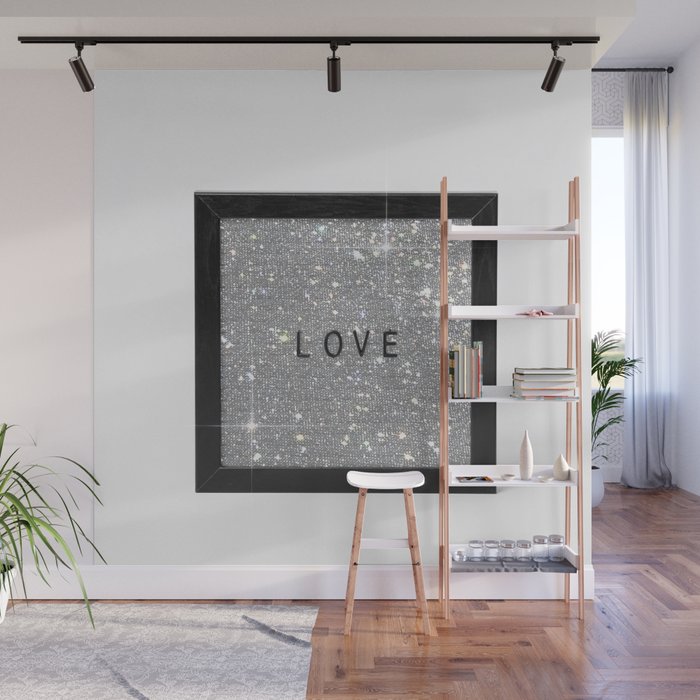Love Typography Glitter Board Wall Mural