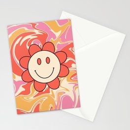 Psychedelic Trippy 60s Happy Face Stationery Card