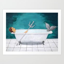 Mermaid Bath Art Print