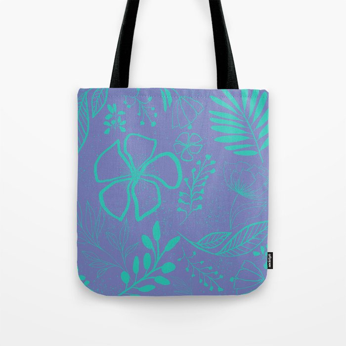 Turquoise and Veri Peri Art Print Tote Bag