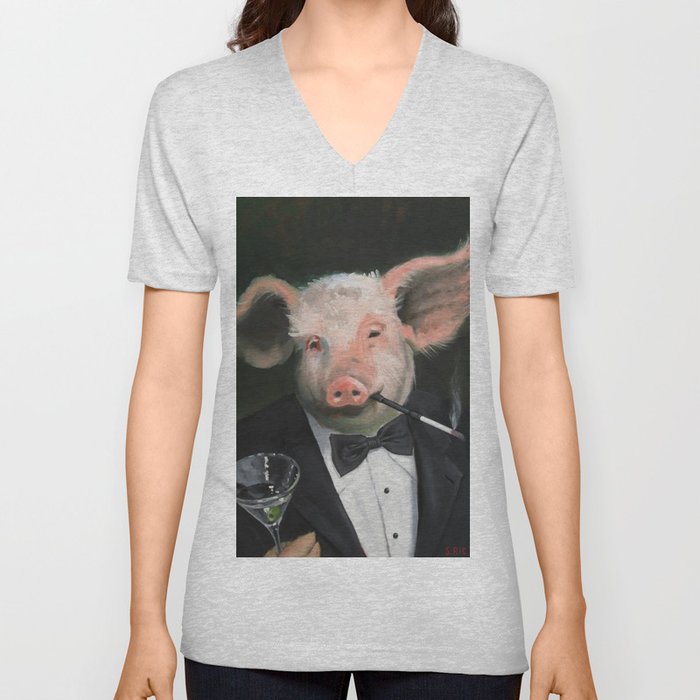 Elitist Pig V Neck T Shirt