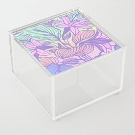 Vaporwave Pastel Lilies Ultraviolet Cotton Candy Ombre Colors Spring Summer Acrylic Box