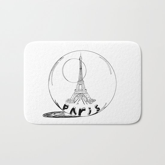 paris in a glass ball Bath Mat