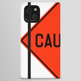Red Sign Caution Singapore iPhone Wallet Case