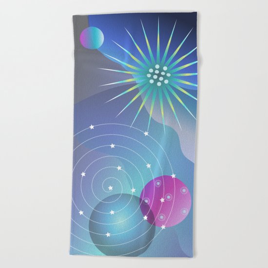 Planetary Party Beach Towel