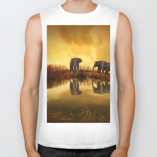 The Herd (Elephants) Biker Tank