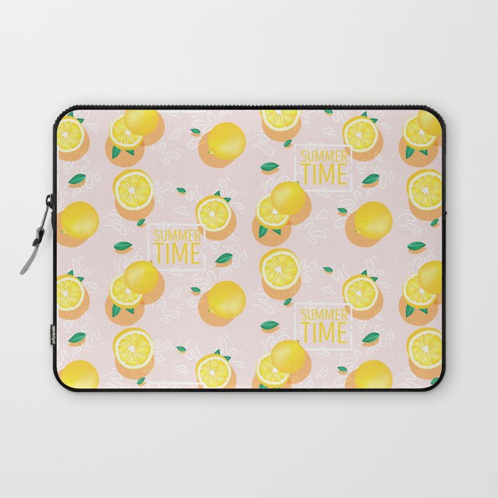 Watercolor Lemon Pattern Laptop Sleeve