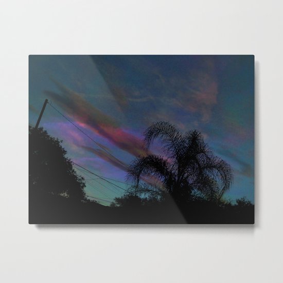 Palm Sun Down Metal Print