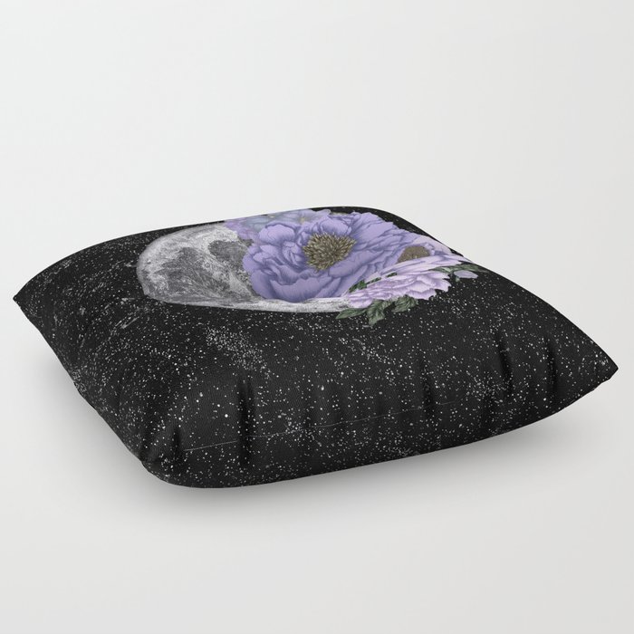Moon Abloom in Lavendar and Periwinkle Floor Pillow