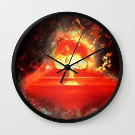Famous humourous quotes series: Atomic mushroom explosion  Wall Clock