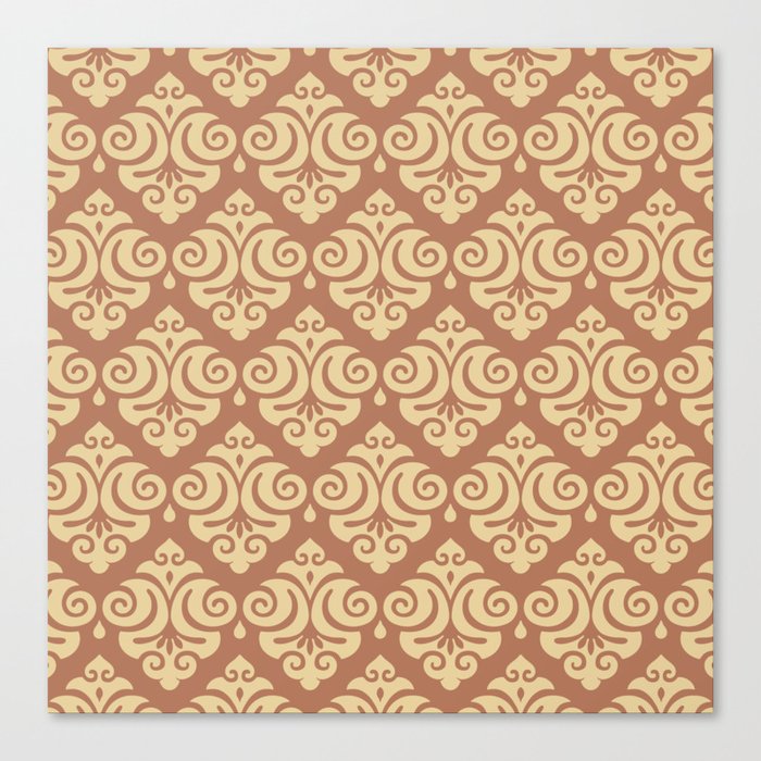 Traditional Pattern in Mocha and Eggnog Canvas Print
