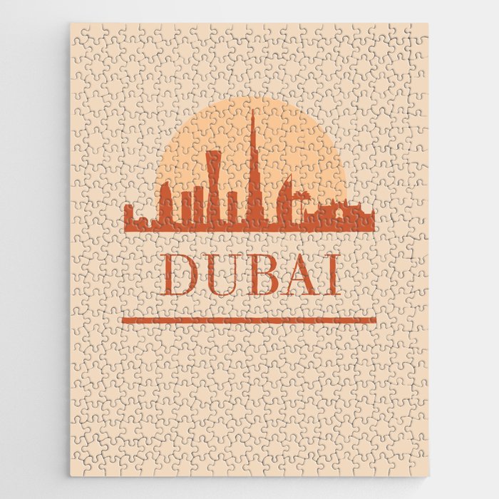 DUBAI UAE CITY SKYLINE EARTH TONES Jigsaw Puzzle