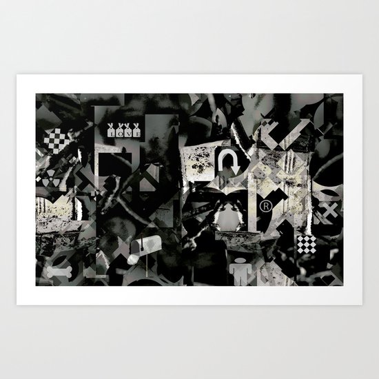 Abstract b+w Art Print