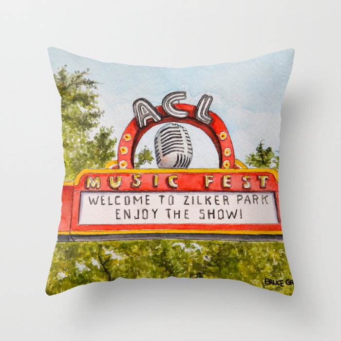 ACL Music Fest Sign Throw Pillow