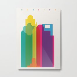 Shapes of Houston. Accurate to scale Metal Print