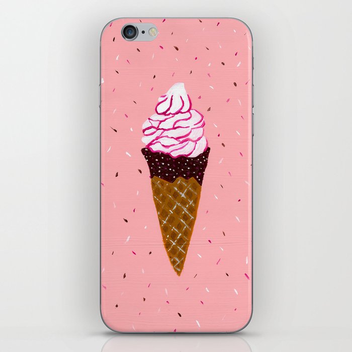 Vanilla and strawberry sauce ice cream iPhone Skin