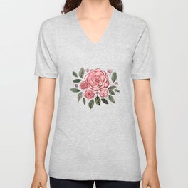 Spring roses bouquet - vintage V Neck T Shirt
