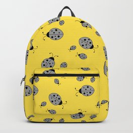Ladybugs in Yellow and Gray Backpack