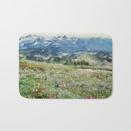 Wildflower Meadow Badematte | Nature, Curated, Vintage, Digital, Alpine, Adventure, Seasonal, Washington, Mountain, Spring 