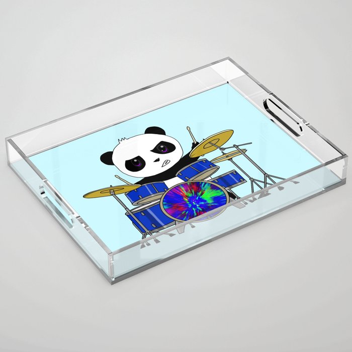 A Drumming Panda Acrylic Tray