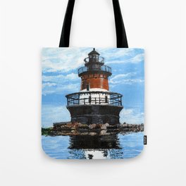 Plum Point Lighthouse Painting Tote Bag