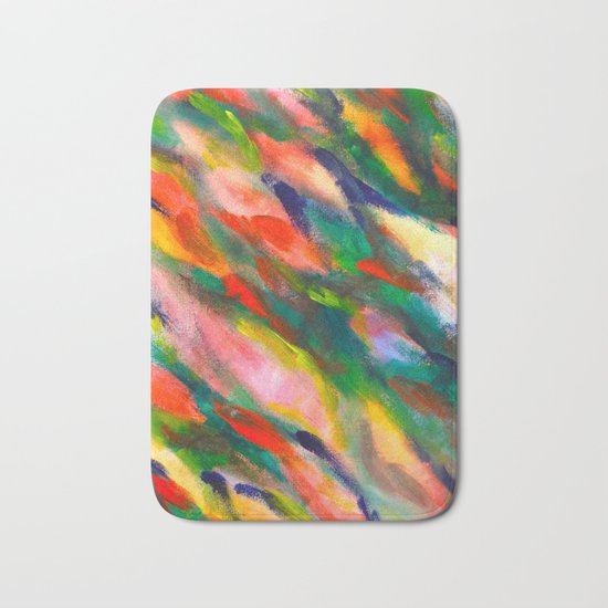Swimming upstream abstract Bath Mat