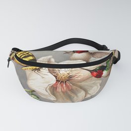 Ruby-throated Hummingbirds & Butterfly Portrait Fanny Pack