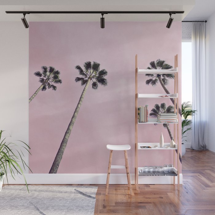 Pink Palms Wall Mural