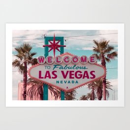 The Fabulous Las Vegas Sign, Retro Vintage Fine Art Photography Art Print