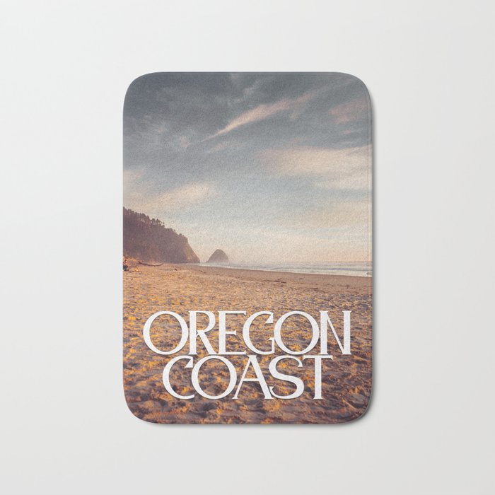 Oregon Coast Beach Sunset | Travel Photography Bath Mat