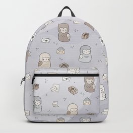 Owl Post Pattern - Lavender Watercolor Backpack
