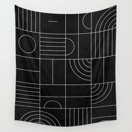 My Favorite Geometric Patterns No.27 - Black Wall Tapestry