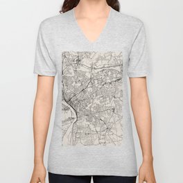 Springfield, Massachusetts - City Map - USA - Black and White Aesthetic V Neck T Shirt