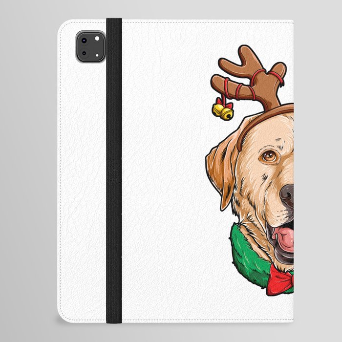 Labrador Christmas shirt Reindeer Antlers Dog Xmas Girls Tee iPad Folio Case
