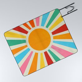 Retro Sunrise: Rainbow Edition Picnic Blanket