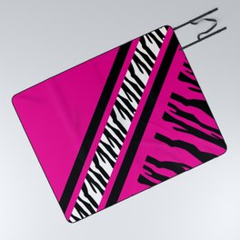 Zebra Princess Bright Pink Print 1 Picnic Blanket