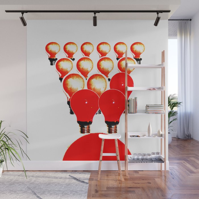 THE MARCH OF THE LIGHTBULBS Wall Mural