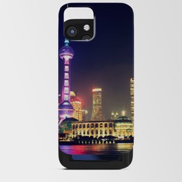 China Photography - Famous Tower In The Lit Up City Of Shanghai iPhone Card Case