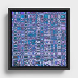 Violet And Purple Surreal Lines Framed Canvas