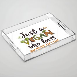 Just a Vegan who loves Motorcycling Gift Acrylic Tray
