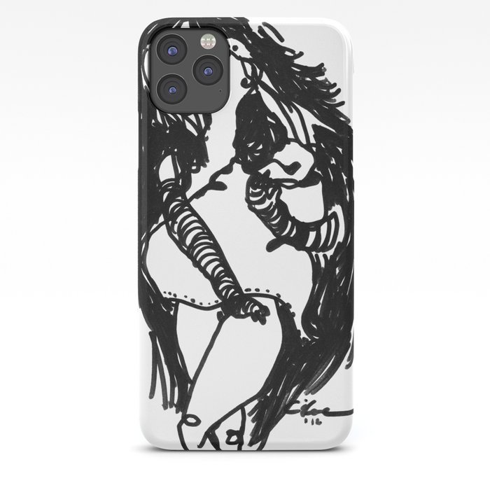 Needle and Thread - Black and White Drawing iPhone Case by Charmagne Coe