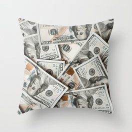 Money background of one hundred dollar bills Throw Pillow