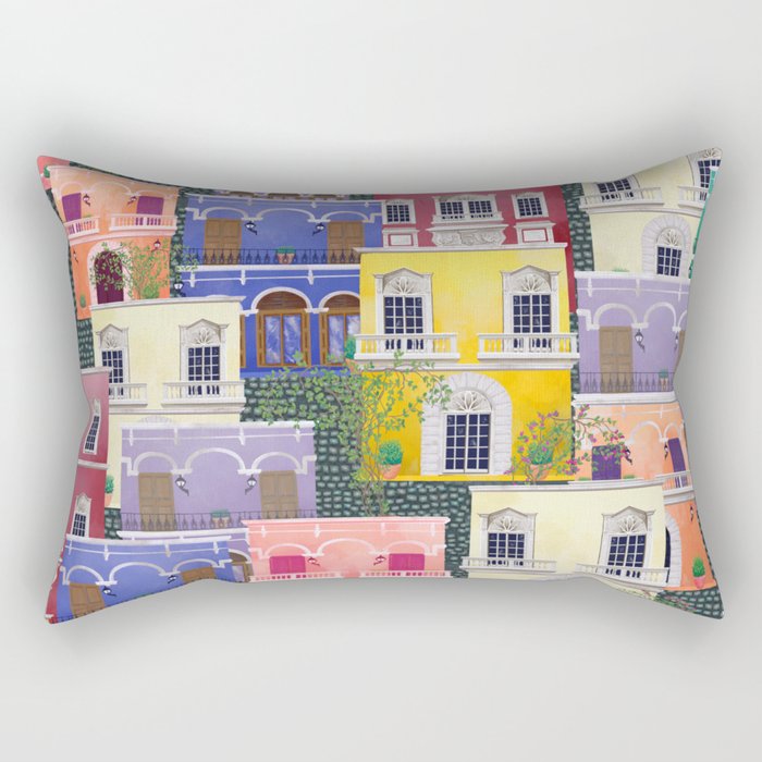 Puerto Rico architecture pattern in spring Rectangular Pillow